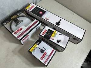 lot 31 image: New Delta Porter Oil Rubbed Bronze Bathroom Set - Towel Bar, Ring, Hook, Etc