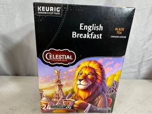lot 75 image: 24 New Keurig K-Cups Celestial Seasonings English Breakfast Tea