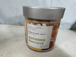lot 102 image: New Signature Soy Plant Based Wax Blend 2 Wick Candle - Autumn Harvest