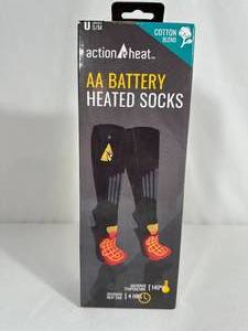 lot 10A image: New Pair of Action Heat Battery Heated Socks - SM
