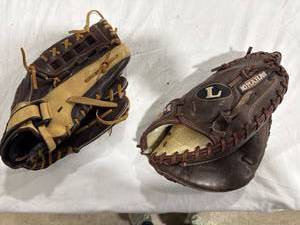 lot 1533 image: Two Leather Baseball Gloves