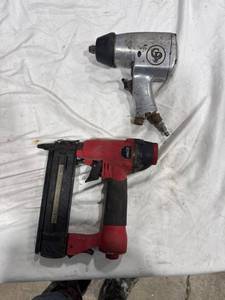 lot 1585 image: Pneumatic Air Wrench & Nail Gun Lot