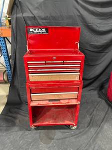 lot 1620 image: Red Metal Rolling Toolbox