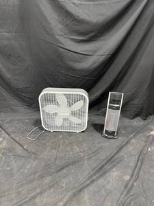 lot 1646 image: Holmes Box Fan & Bionaire Heater