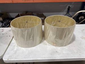 lot 1647 image: Pair of Cylindrical Lamp Shades