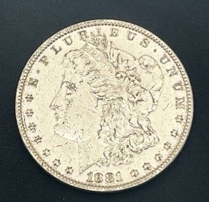 lot 9 image: 1881 Morgan Silver Dollar