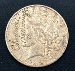 lot 36 image: 1922-D Peace Dollar Cheyenne Wyoming