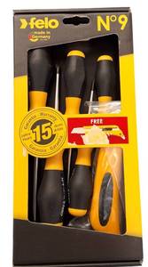 lot 8 image: FELO   5 piece & box cutter Slotted & Phillips Ergonomic Screwdriver Set
