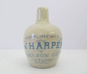 lot 35 image: Original Antique Miniature Stoneware I.W. HARPER Advertising Whiskey Jug