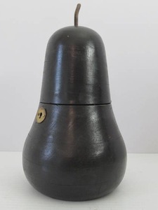 lot 42 image: Antique Wooden Pear-Shaped Tea Safe wKey