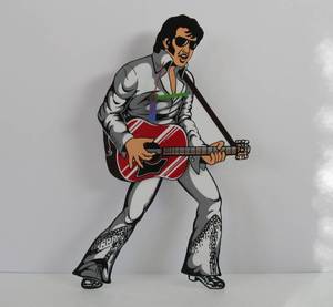 lot 47 image: Working ELVIS Animated Wall Clock