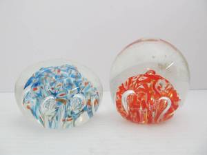 lot 61 image: Pair of Handmade Art Glass Paperweights