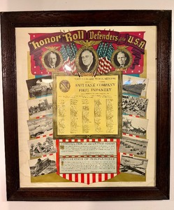 lot 14 image: Orignal 1941 WW2 Honor Roll Defenders of the USA wFDR - Anti-Tank Company