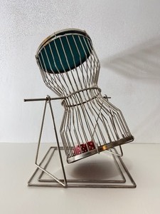 lot 9 image: Very Cool Vintage CHUCK A LUCK Dice Cage Game wLARGE Dice