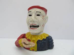 lot 93 image: Antique Style Cast Iron Mechanical Bank #2 - Jester