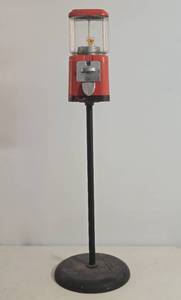 lot 105 image: Working Vintage Gumball Machine wStand #1