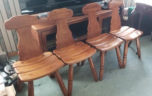 lot 180 image: Very Nice Set of 4 Vintage Quality Thick Bentwood Side chairs&nbsp
