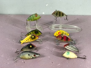 lot 208 image: Lot of 10 Fishing Lures - Pico Perch - South Bend Optic - Texas Shad - Aquasonic Chatterbox & More