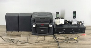 lot 224 image: Lot of Electronics - Stero - Speakers - Phones - DVD  VCR Player