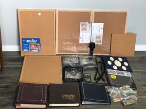 lot 225 image: Bulletin Boards - Photo Album Books - Bungy Straps - Storage Bags - Construction Calculator - Rubber Bands