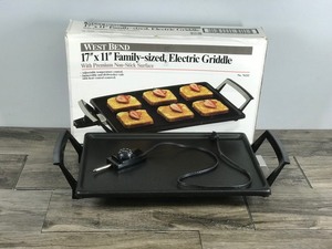 lot 317 image: West Bend 17 x 11 Family Sized Electric Griddle with Premium Non-Stick Surface