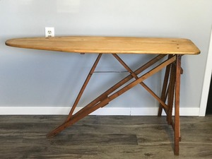lot 324 image: Vintage Wooden Folding Ironing Table - American Woodenware Company - Manistee, Michigan