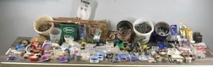 lot 429 image: Lot of Hardware & More - Brass Valves - Copper Piping - Solder - Gaskets - Washers - Nails  -  Electrical - Plumbing and More