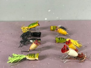lot 433 image: Lot of 10 Collectible Hula Popper Fishing Lures