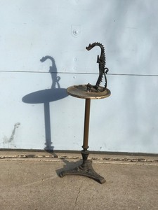 lot 10 image: Vintage Cast Iron Dragon Ashtray Stand