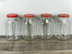 lot 179 image: 4 - Vintage Glass Jars with Metal Lids