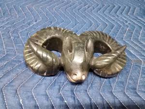 lot 73 image: Carved Chinese Jade stone ram head