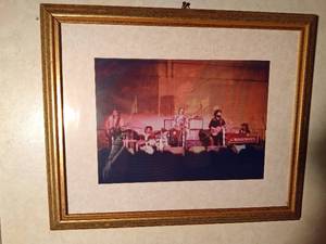 lot 152 image: Vintage framed photo of Gerry Garcia with Grateful Dead
