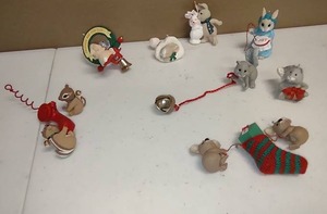 lot 346 image: Christmas Ornaments Bunnies, Squirles, Koalas, Chipmunks