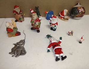 lot 348 image: Christmas Ornaments SANTAS