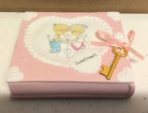 lot 62 image: Precious Moments sweathearts book trinket box