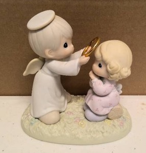 lot 241 image: Precious Moments Figurine You Deserve A Halo- Thank you Item#531693