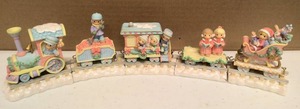 lot 305 image: Precious Moments Figurine Choo Choo Bring Lots of Love to You Vintage Train set