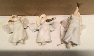 lot 307 image: Precious Moments Figurine Angel Ornaments Item#272566, Item#150320, and item#153338