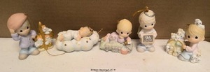 lot 308 image: Precious Moments Figurine Vintage ornaments Item#456101, 183369, 456004, 456005, 879746