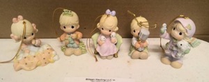 lot 311 image: Precious Moments Figurine Vintage Ornaments Item#730076, 456039, 877441, 456071, 455997