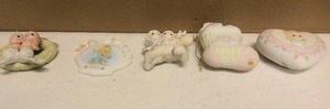 lot 313 image: Precious Moments Figurine Vintage Ornaments Item#142700, 529206, Xmas stocking, 1994 ornament, 1996 ornament