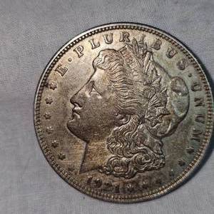 lot 62 image: 1921 Morgan Dollar $1 VF Plus wGold Toning