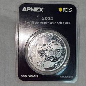 lot 88 image: APMEX 2022 Noahs Ark 1 oz Silver Round