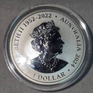 lot 100 image: 2024 1oz Tiger Snake, 1 oz Silver Round