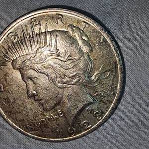 lot 45 image: 1923 Peace Dollar $1 Fine Plus wToning