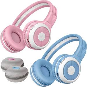 lot 33 image: Simolio 2-Pack KidyCast Kids Wireless Headphones with Microphone