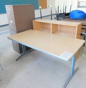 lot 79 image: Rm 211 -  file cabinet, table, book case