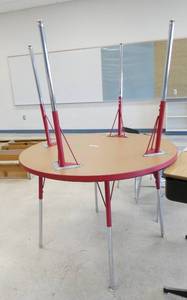lot 176 image: Rm 217 - 2 red edge tables 42 inch