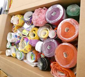 lot 209 image: ECFE - Large box of border for bulletin boards and group of other signs and cut outs