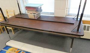 lot 225 image: ECFE - Two adjustable height tables